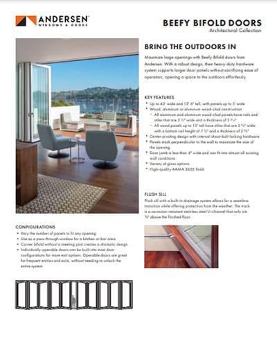 View Andersen Windows Bifold Door Product Options