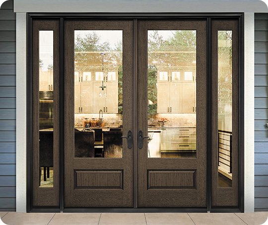 dark wood entry double door