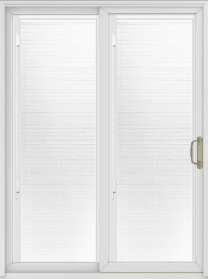 andersen white permashield window with blinds