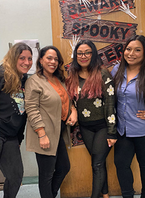 windowrama female employees celebrating halloween