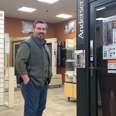 new windowrama retail employee inside a showroom