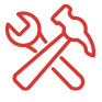 hammer and wrench vector