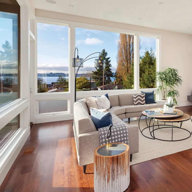 Andersen E series window installed in a furnished living room