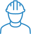 blue construction worker graphic