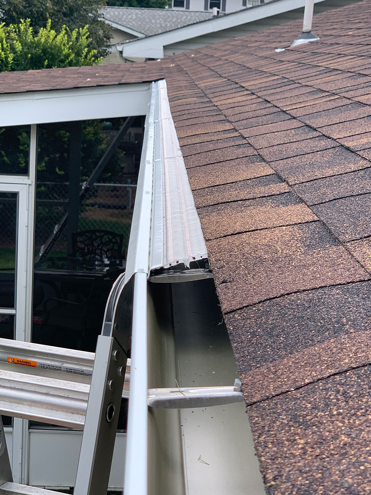 mastershield gutter guard in progress installation
