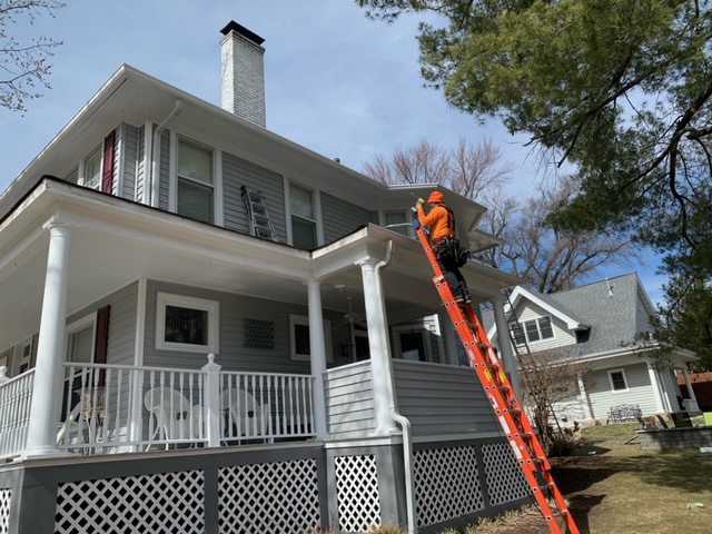 mastershield gutter guard installation on a suburban home