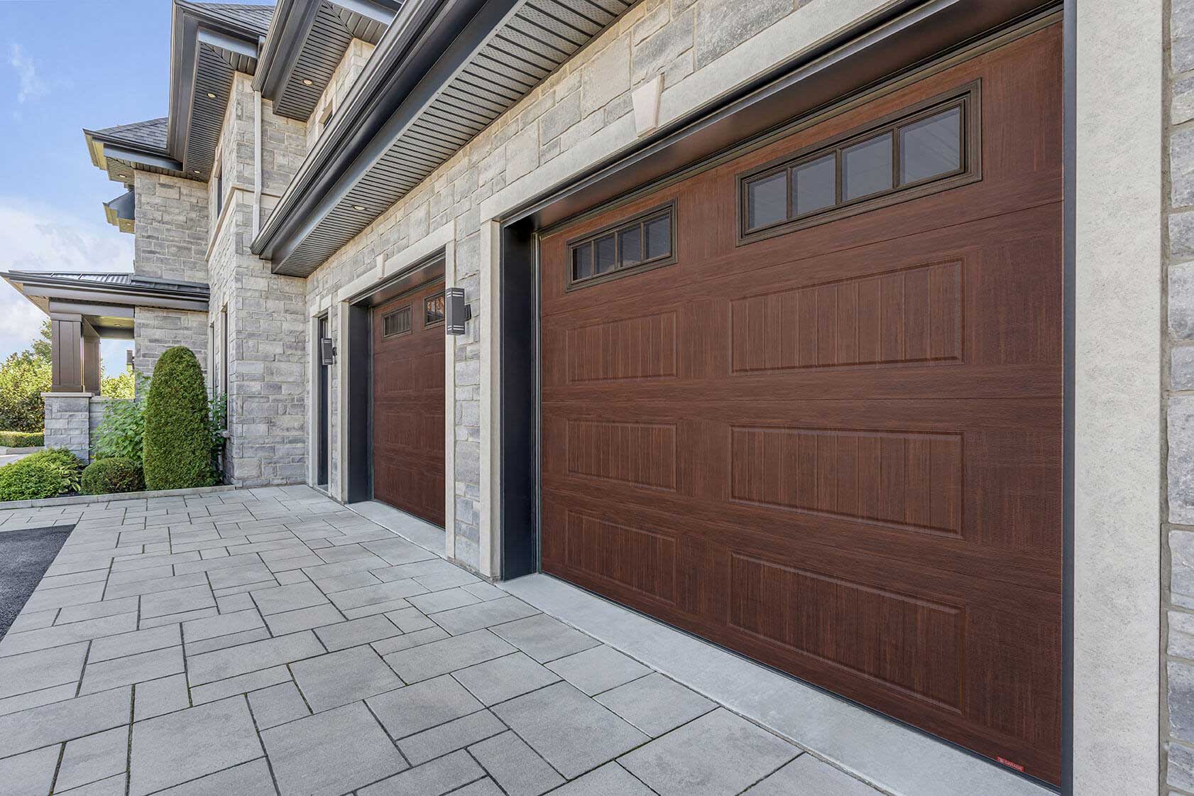 chocolate walnut garage doors