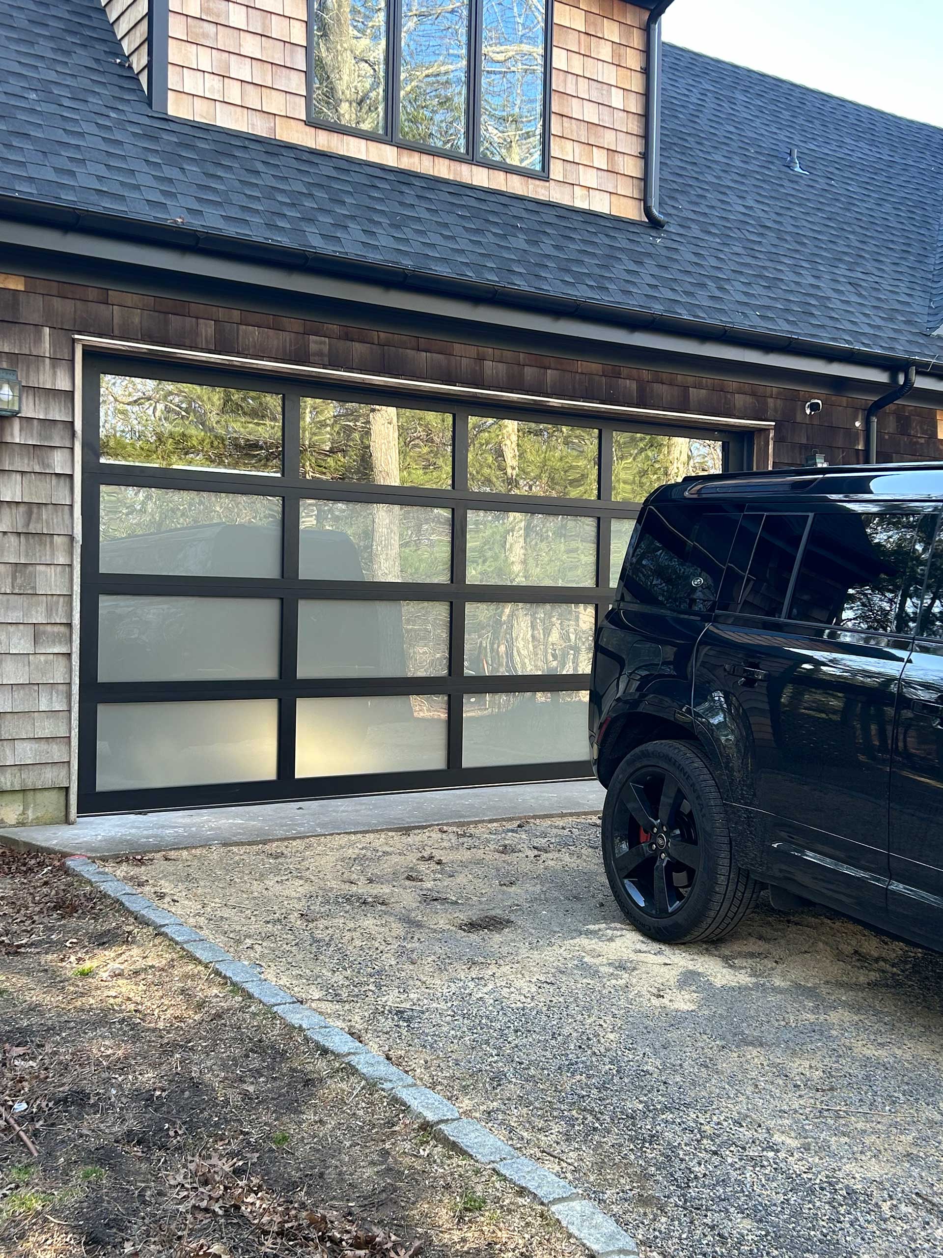custom glass garage door installation