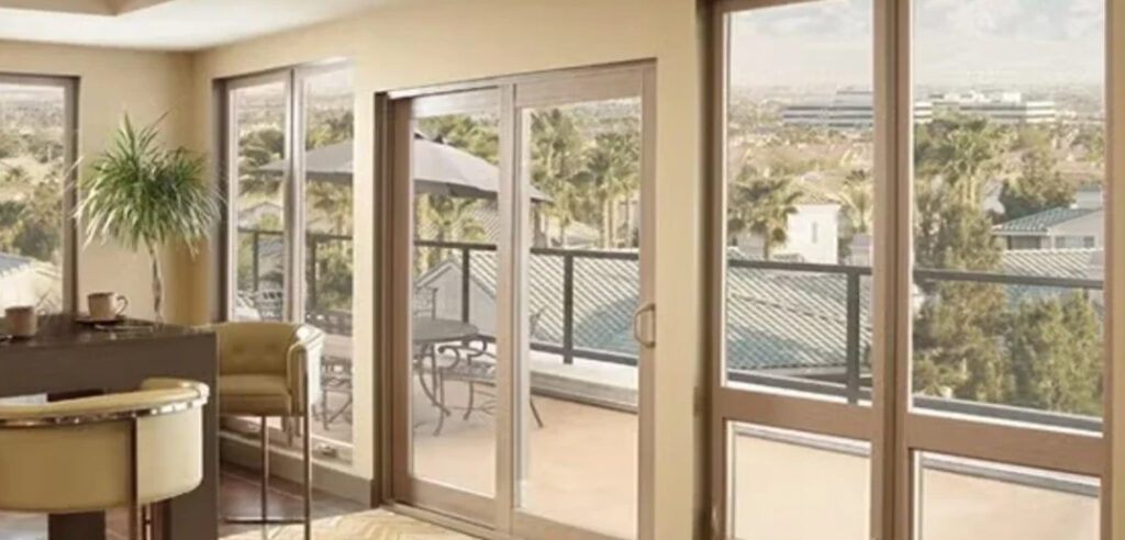 Vinyl replacement windows shown in black, bronze and gray exterior color options